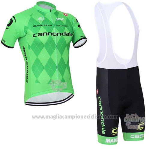 2016 Abbigliamento Ciclismo Canonodale Verde Manica Corta e Salopette